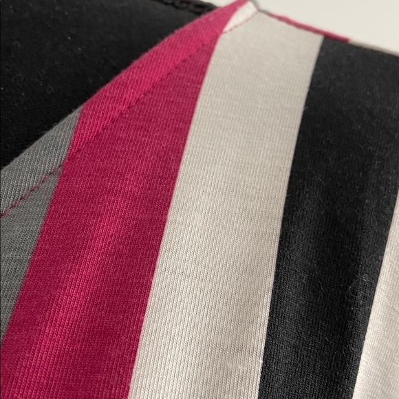 Lula Roe Wrap Dress Size L Multi Color Striped Knit Timeless Classic Flattering - Picture 3 of 13